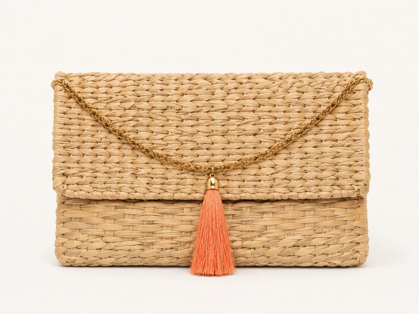 Capri Handwoven Raffia Clutch