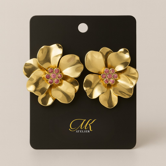 Golden Flower Earrings