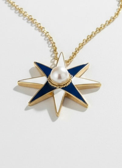 Navy Star Necklace