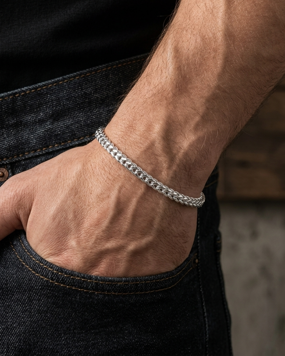 Sterling Wheat Bracelet