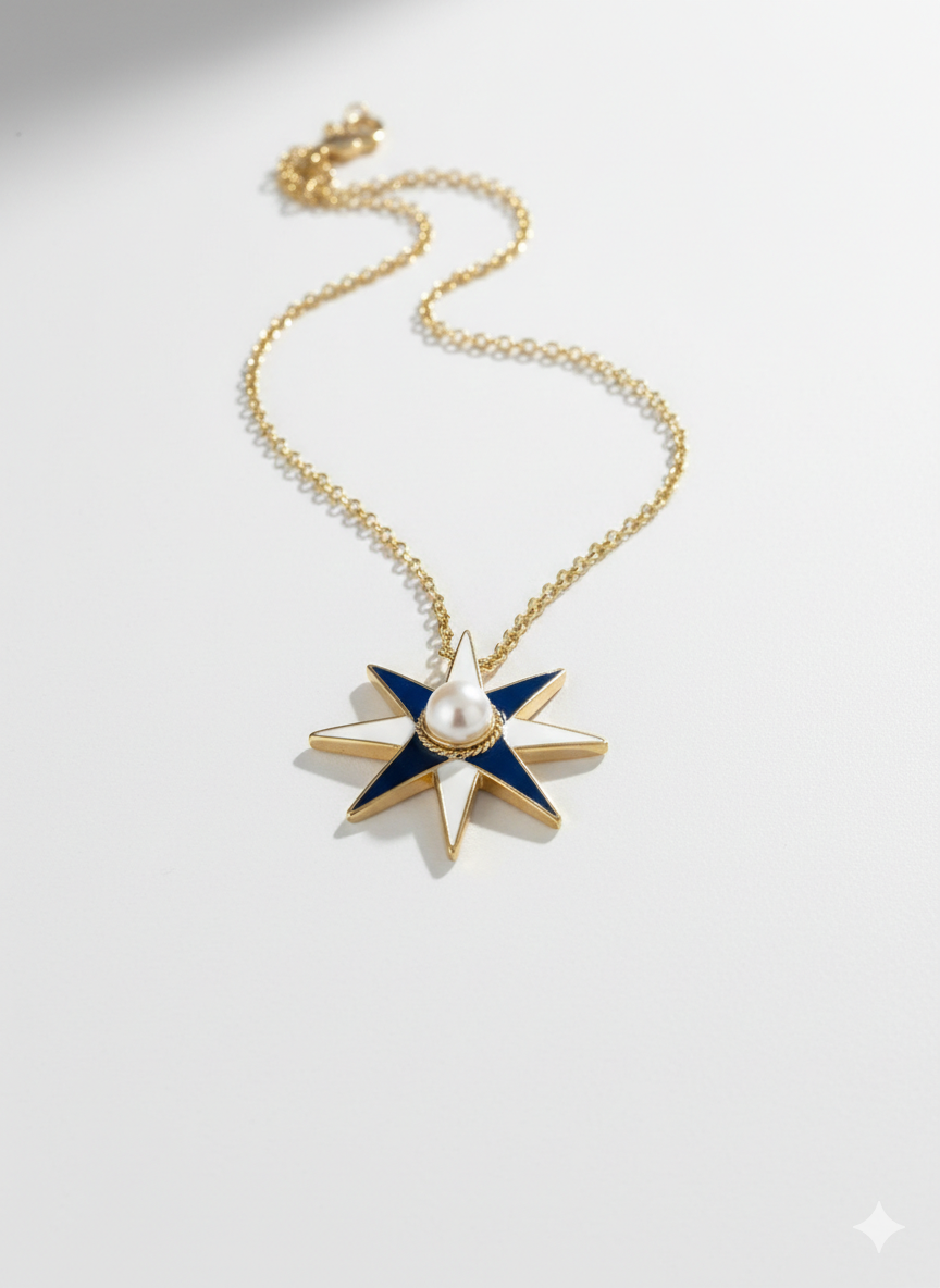 Navy Star Necklace