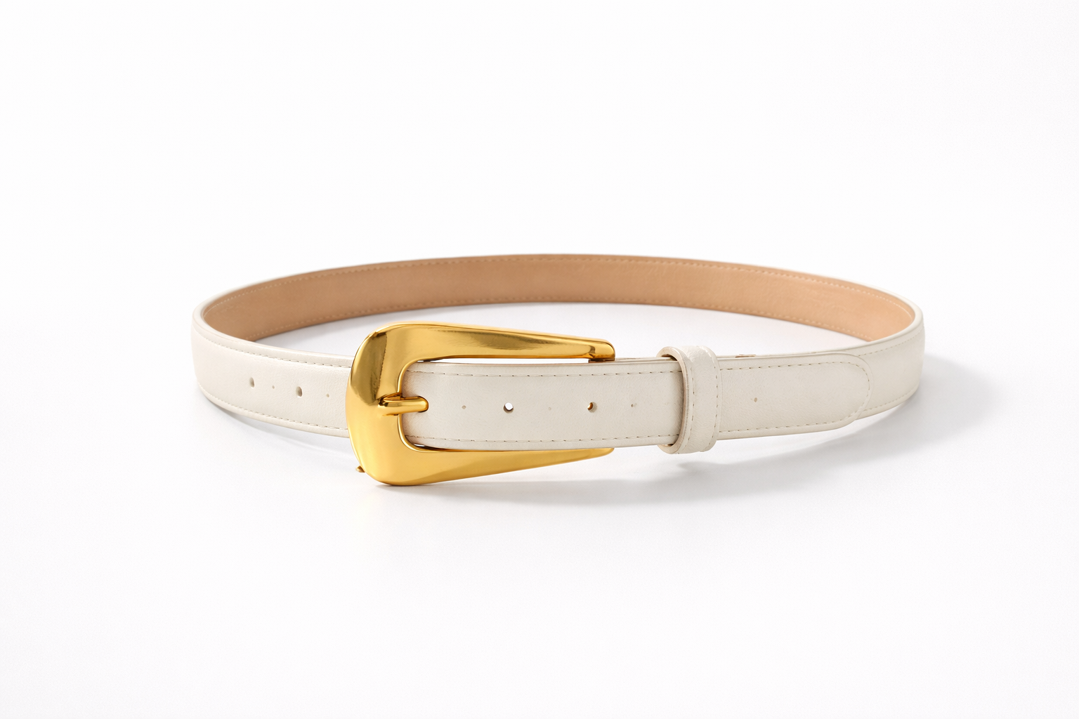 Sculpt Buckle Leather Belt
