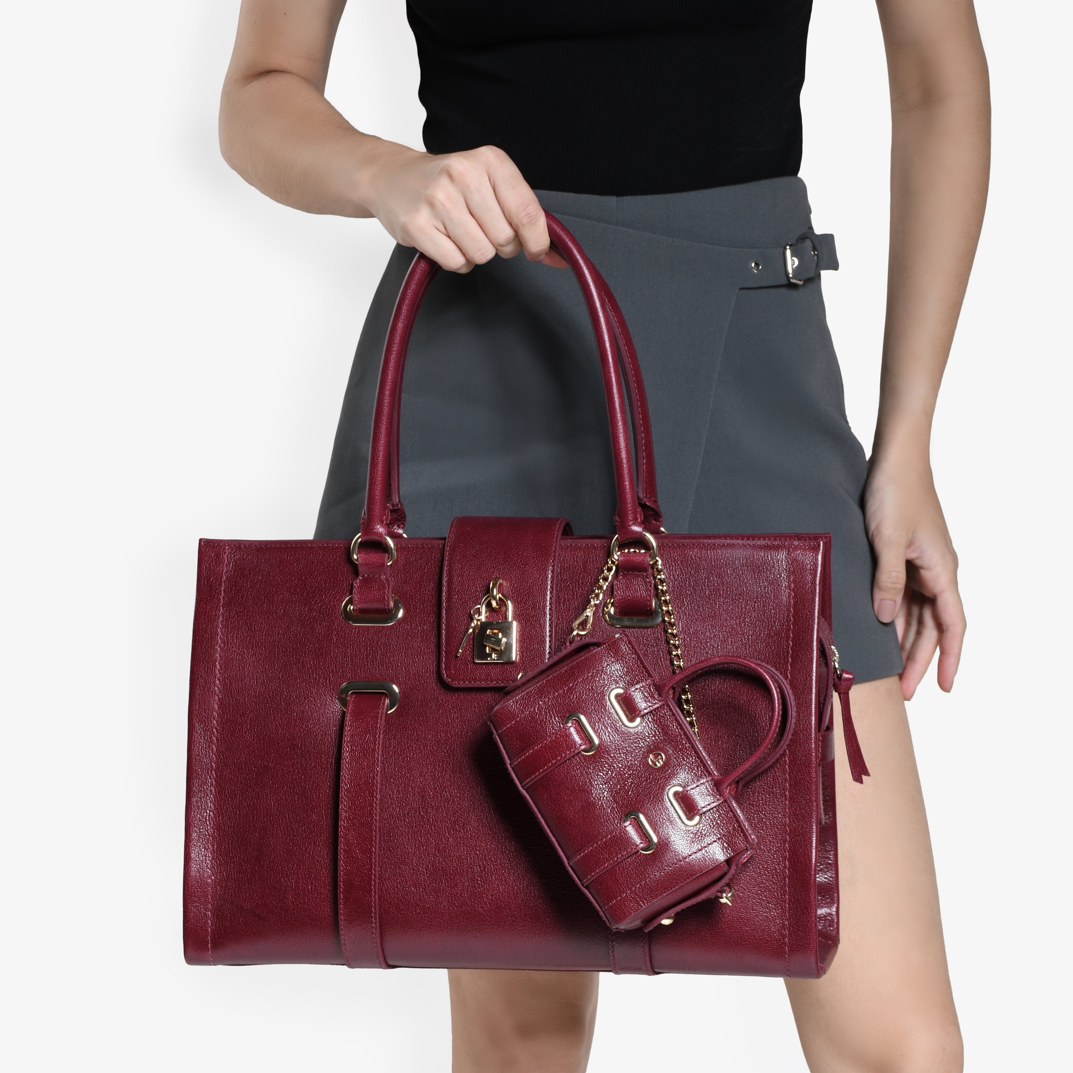 JB Bellagio Satchel Burgundy Royale