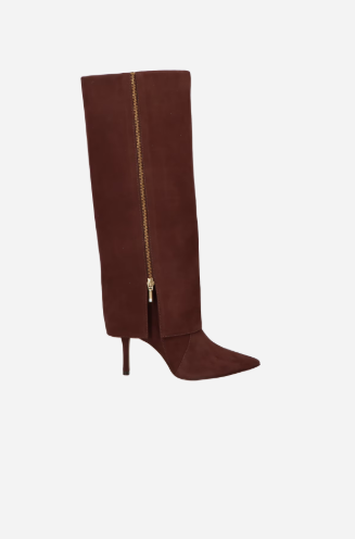 Drape Zip Suede Boot