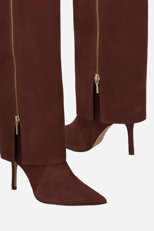 Drape Zip Suede Boot