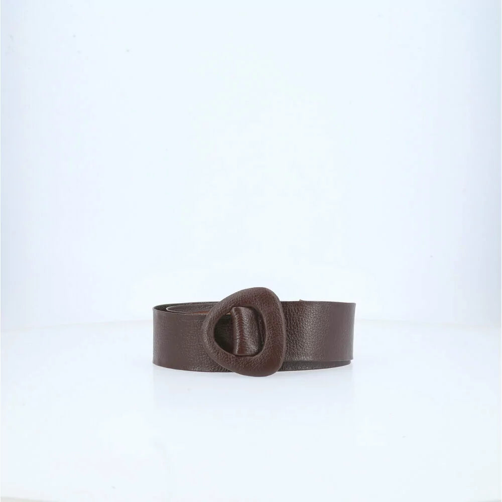 Curved Buckle Leather Belt