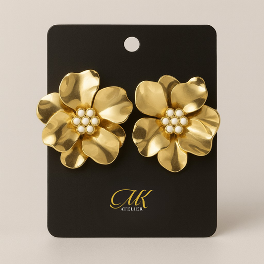 Golden Flower Earrings