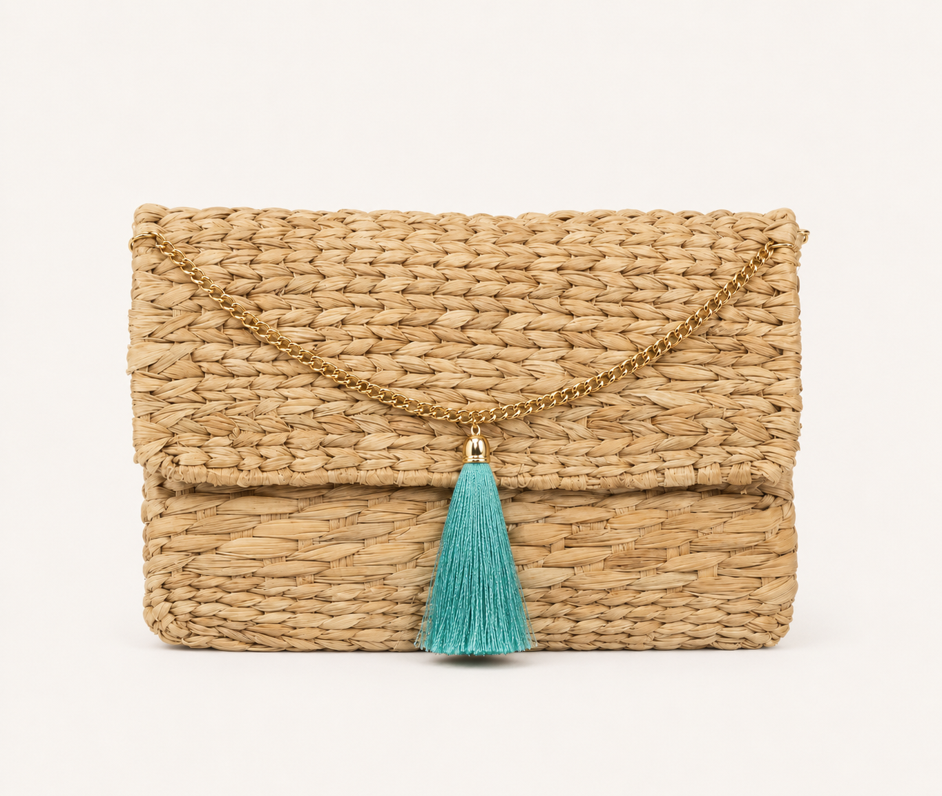 Capri Handwoven Raffia Clutch