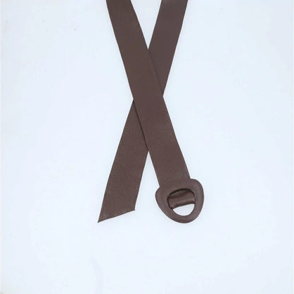 Curved Buckle Leather Belt