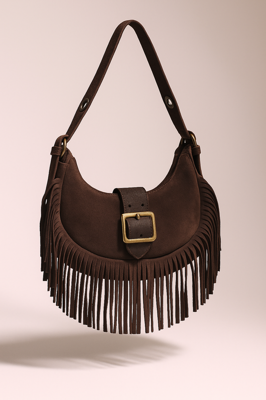 Suede Fringe Shoulder Bag
