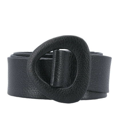 Curved Buckle Leather Belt