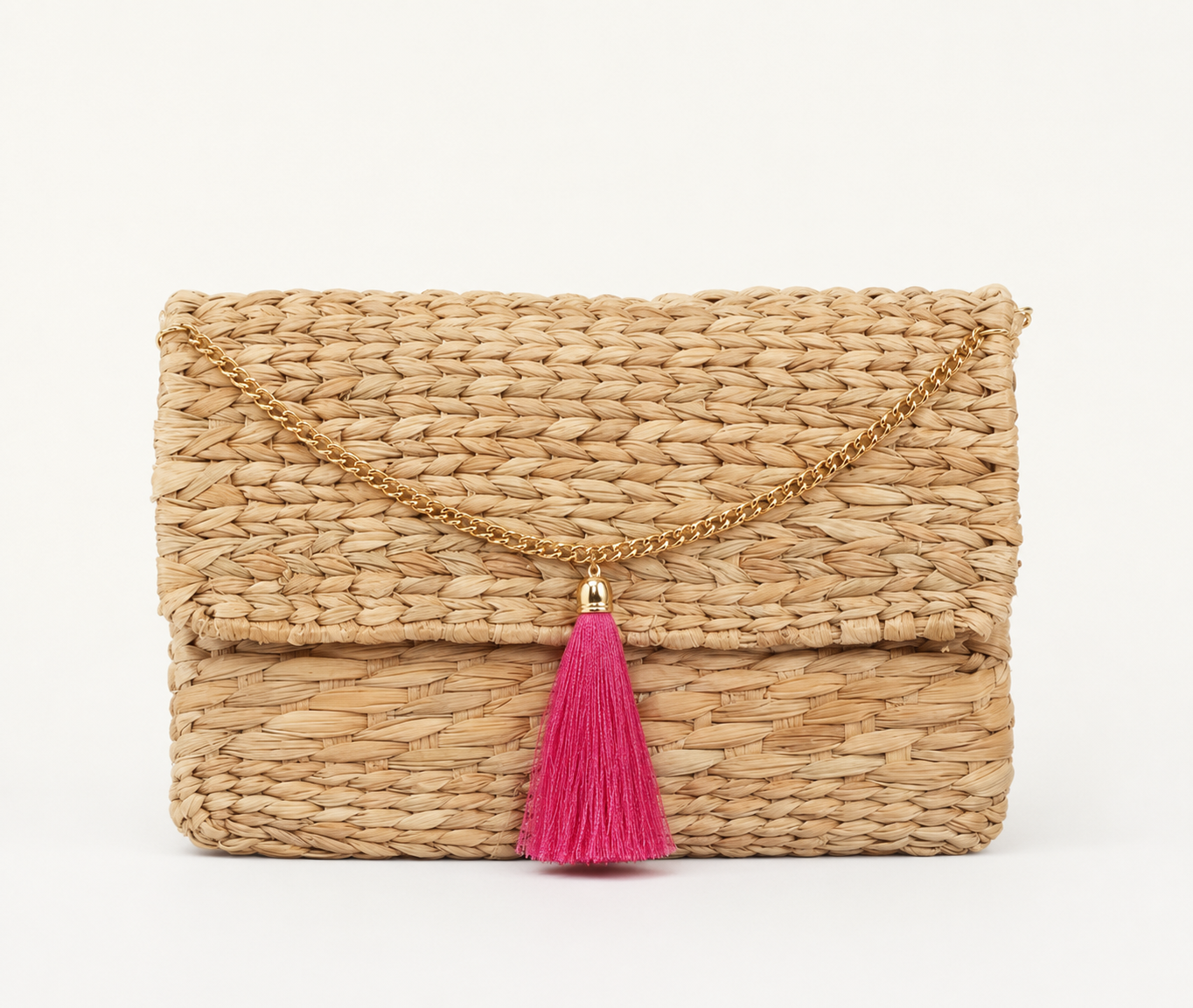 Capri Handwoven Raffia Clutch