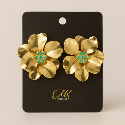 Golden Flower Earrings