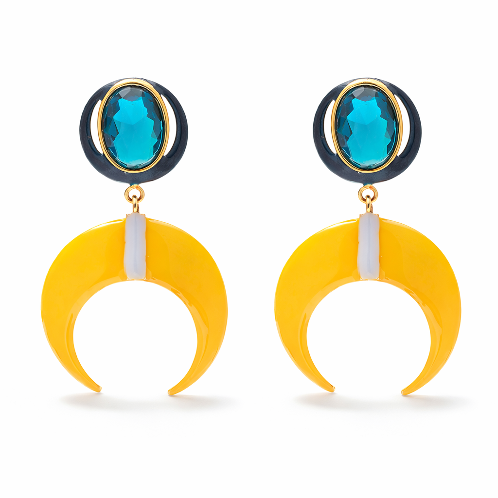 Lua Crescent Drop Earrings