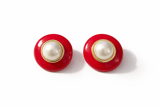 Luna Enamel Clip Earrings