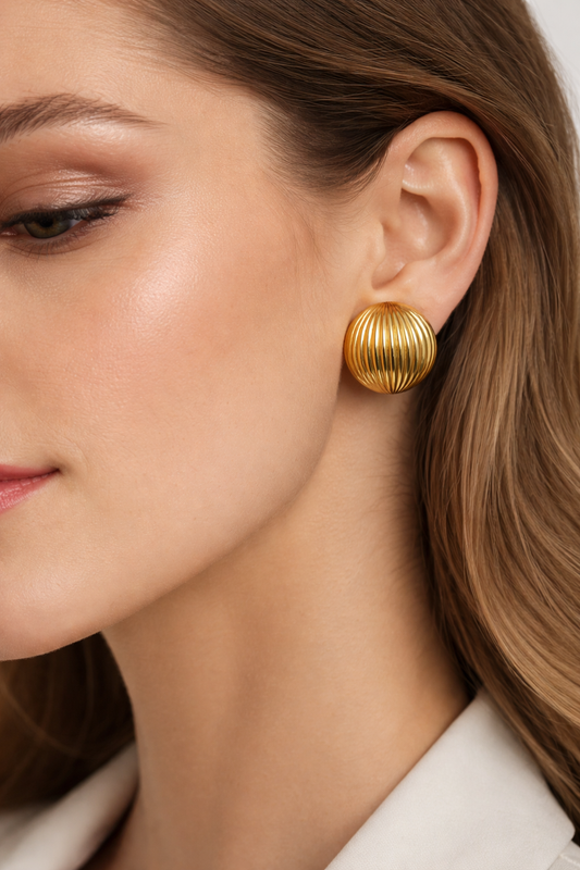 Soleil Ribbed Clip-On Earrings