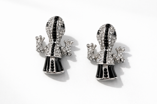 Noir Gecko Pave Earrings