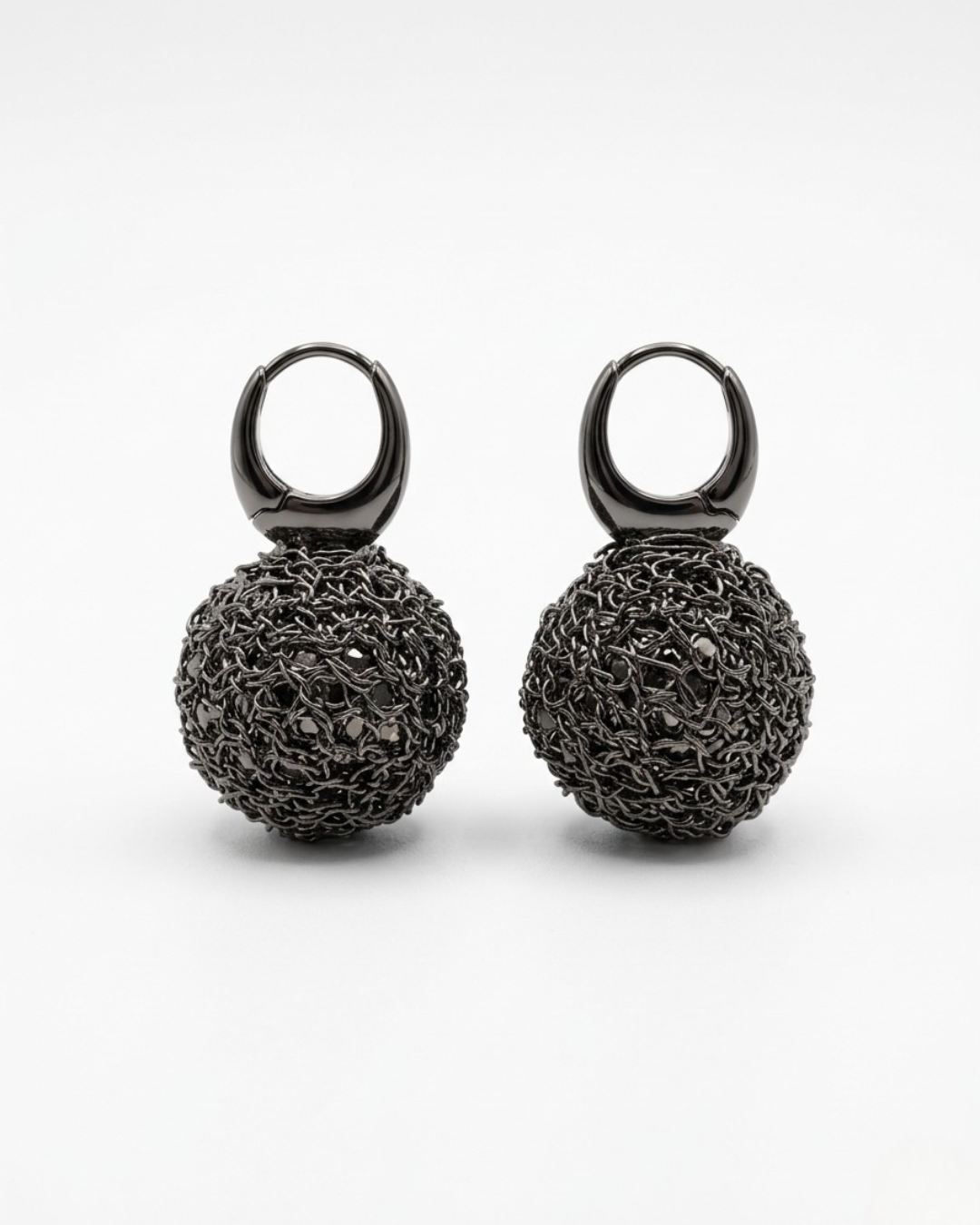 Noir Orb Drop Earrings