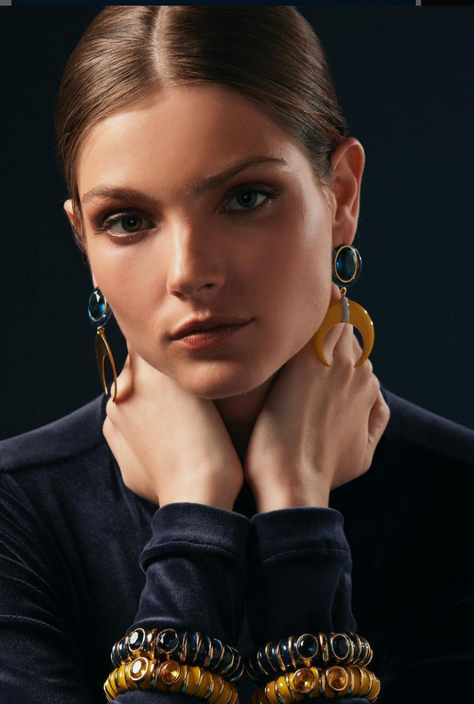 Lua Crescent Drop Earrings