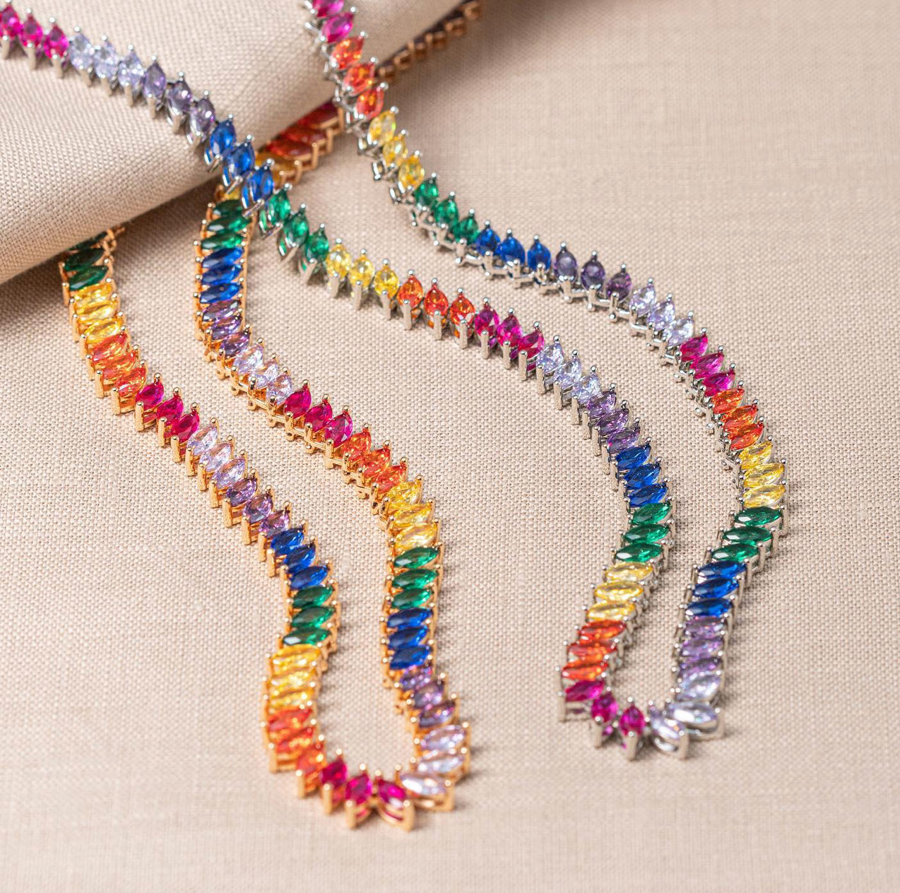 Spectrum Tennis Necklace