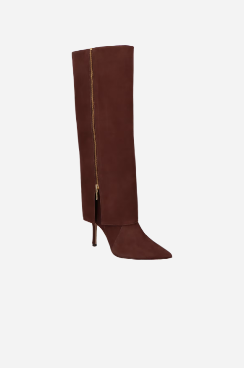 Drape Zip Suede Boot