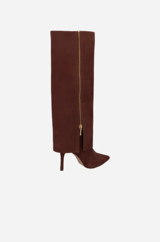 Drape Zip Suede Boot