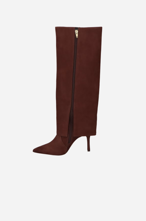 Drape Zip Suede Boot